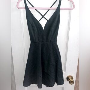 Dark Forest Green Strappy Skater Dress